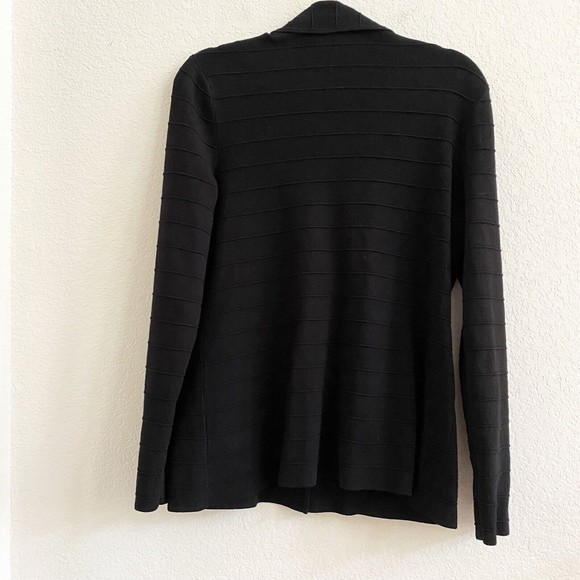 Jones New York Black Rayon Blend Cardigan Sweater Pockets Large Button Up - Picture 5 of 6